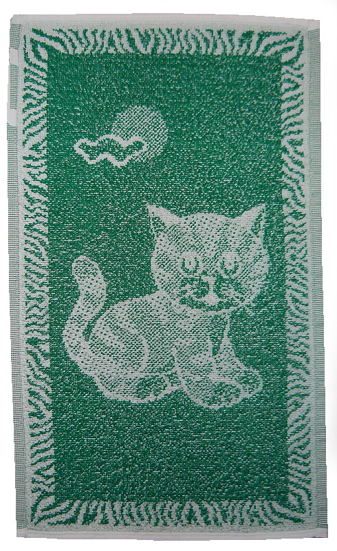 Dětský ručník Kotě tmavě zelené 30x50