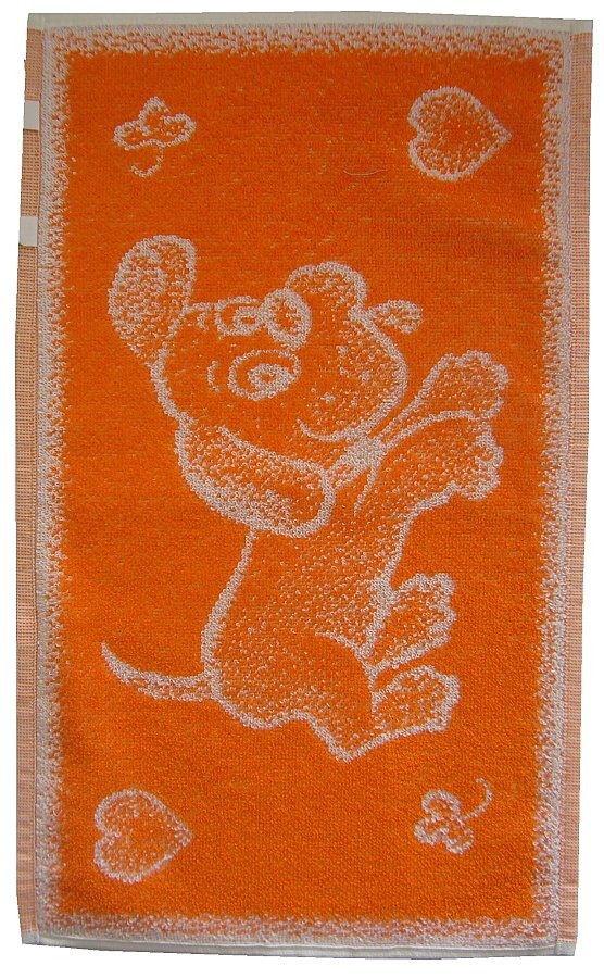 Dětský ručník Pejsek oranžový 30x50