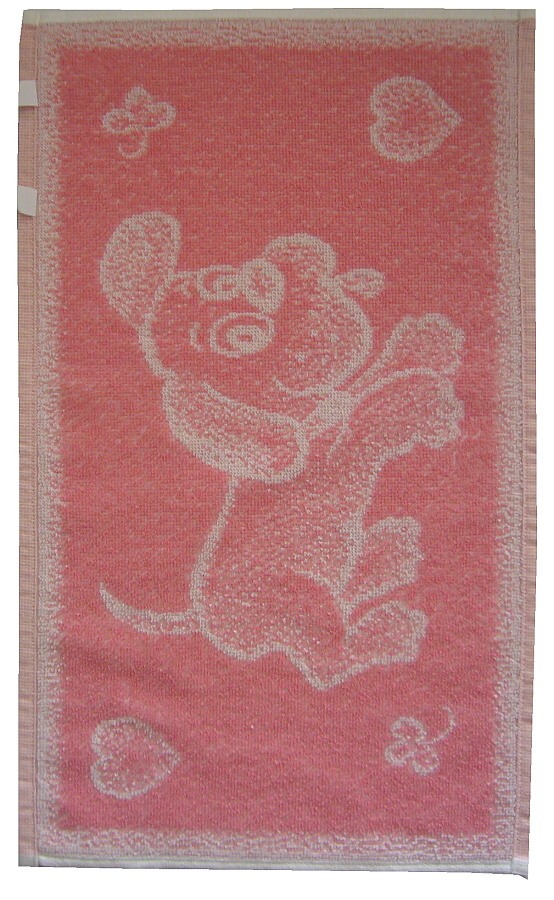 Dětský ručník Pejsek růžový 30x50