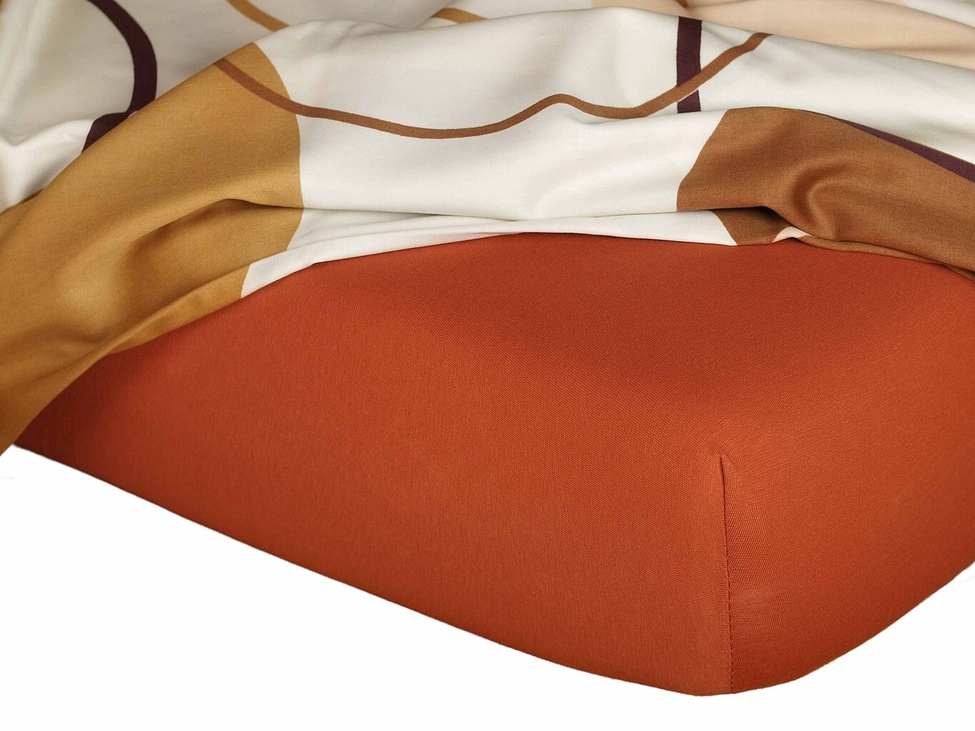 Jersey prostěradlo 90x200x25 cm cihla Nestandard