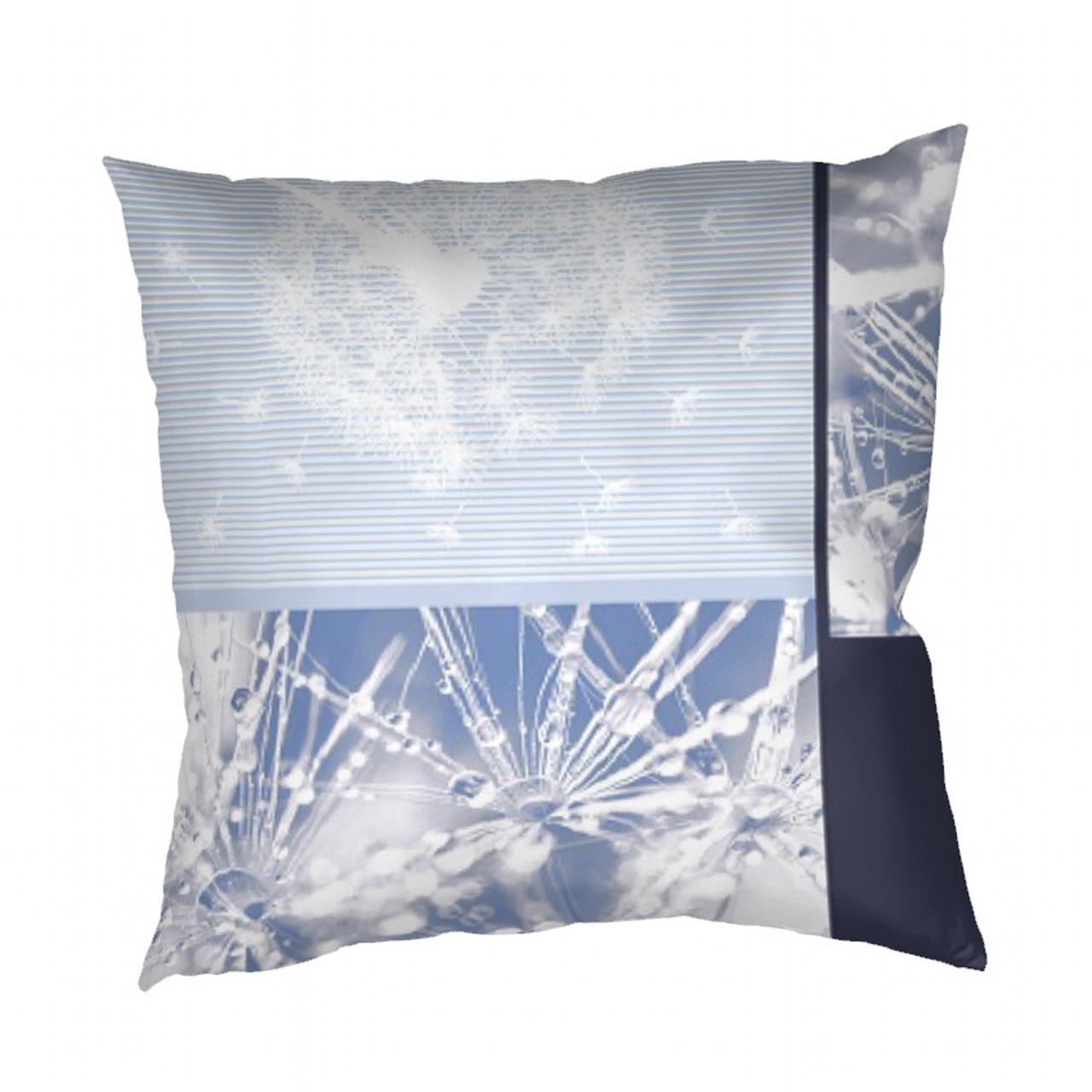 Povlak na polštář flanel Pampelišky 3D modré 40x40 cm