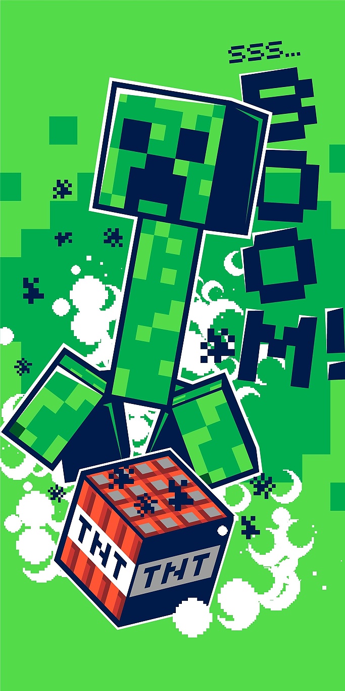 Osuška Minecraft Boom 70x140 cm