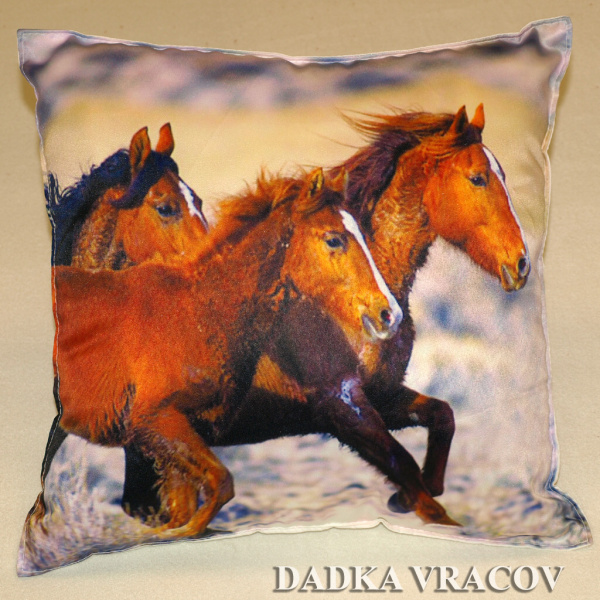 Fotopolštářek Tři koně 40x40 cm
