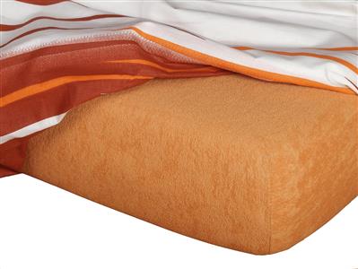 Froté prostěradlo 90x200x20 karamel Nestandard