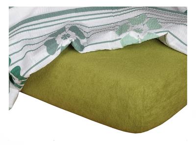 Froté prostěradlo 90x200x20 olivové Nestandard