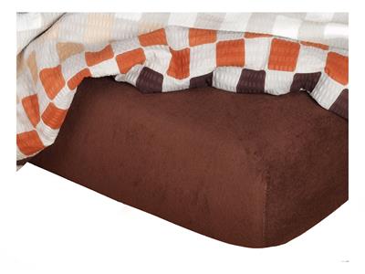 Froté prostěradlo 90x200x20 tmavě hnedé Nestandard