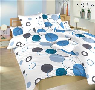 Povlečení krep Planety modré 200x200, 2x70x90 cm II.jakost