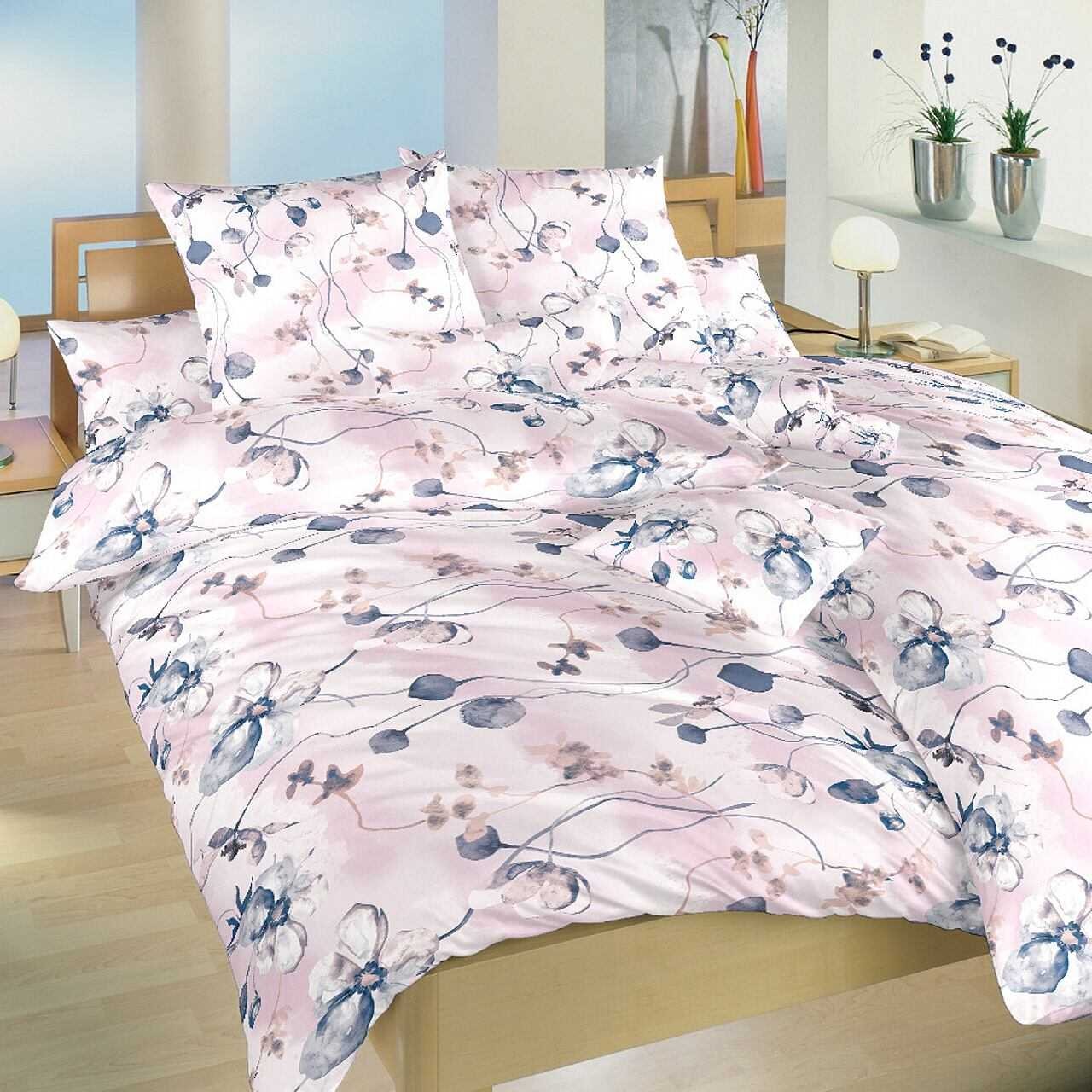 Povlečení bavlna Bloom elegance pudrová 140x200, 70x90 cm