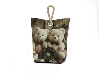 Vánoční dveřní zarážka Medvídci CYC31007 22x23 cm