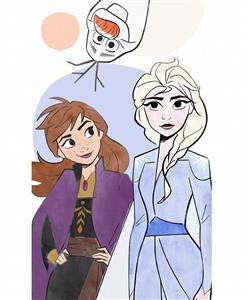 Dětský ručník Ledové Království Anna Elsa a Olaf