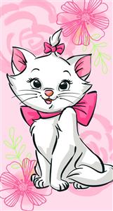 Osuška Marie Cat Pink Flower 70x140 cm