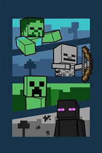 Dětská fleecová deka Minecraft Mobs and Shadows