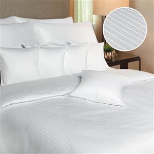 Povlečení atlas grádl Polycotton bílý pruh 140x200, 70x90 cm II.jakost