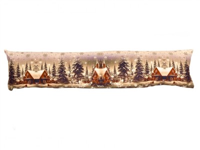 Vánoční svítící dekorace okenní polštář Zasněžená krajina CYH6019R 20x85 cm