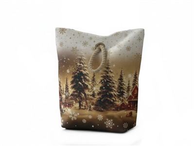 Vánoční dveřní zarážka Zasněžená krajina CYH6019R 22x23 cm